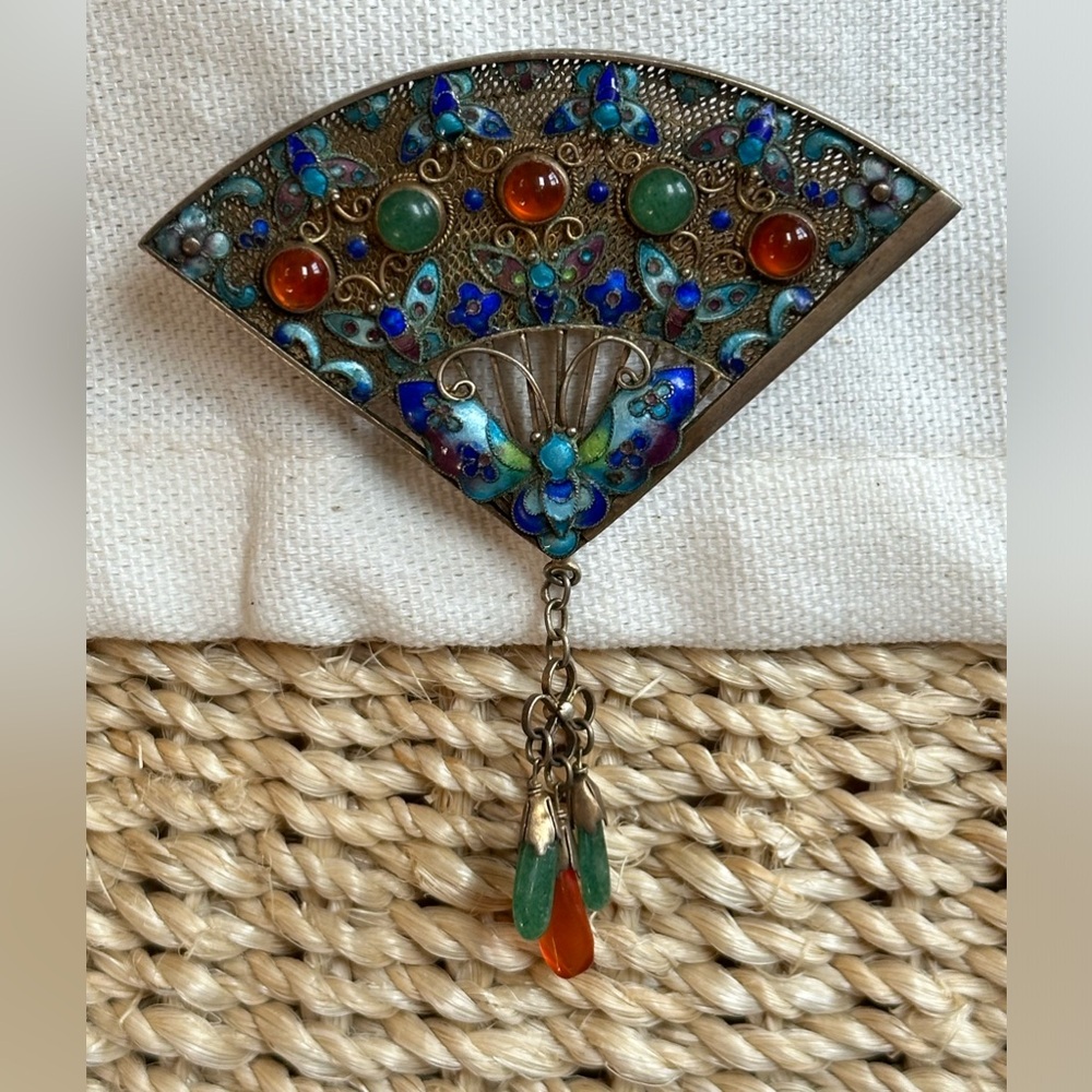 Silver Vintage Fan Pin/Brooch